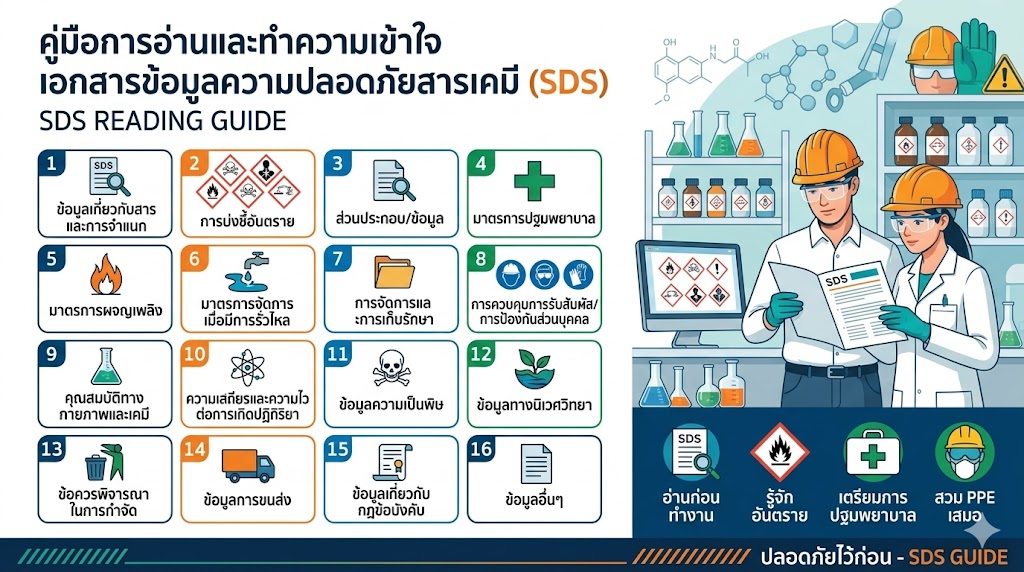 คู่มือการอ่านและทำความเข้าใจเอกสารข้อมูลความปลอดภัยสารเคมี (SDS)